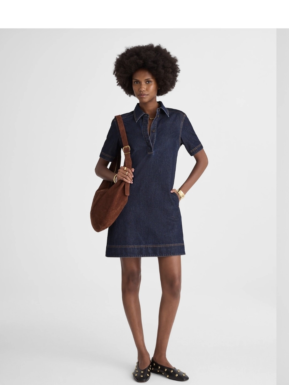 Madewell Denim Popover Mini Dress - Picture 2 of 11